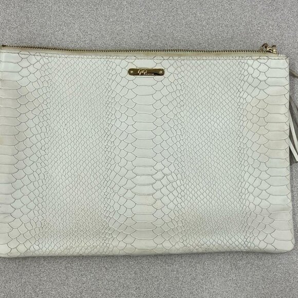 Gigi New York All In One Python-Embossed Clutch Bag large 13.5 x 9 - Picture 2 of 6